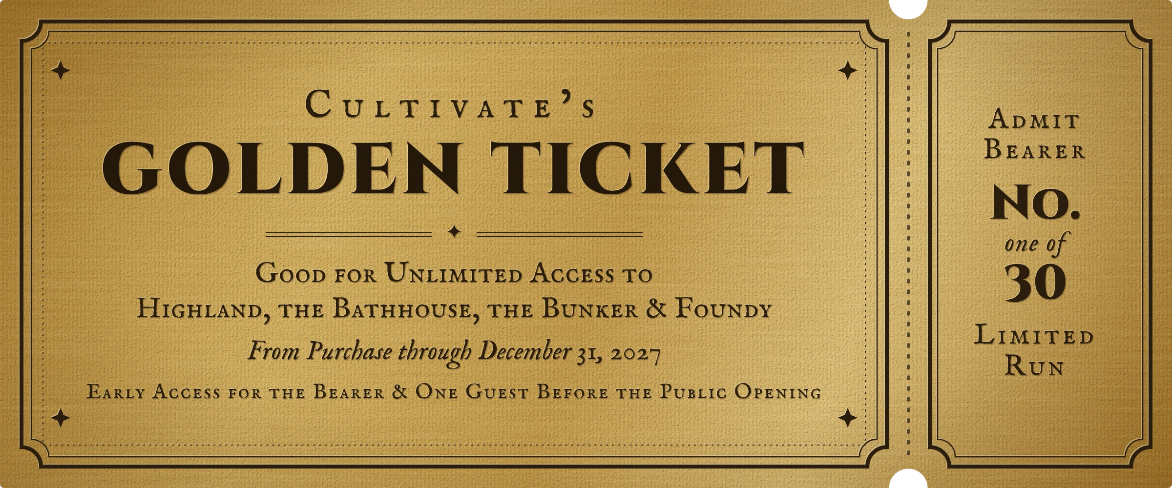 Cultivate’s Golden Ticket